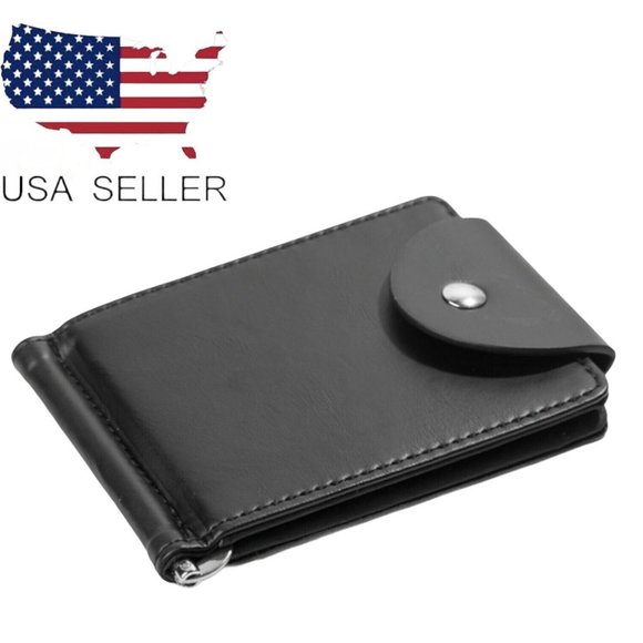Men's Credit Card Holder Slim Money Clip Wallet - Picture 2 of 9